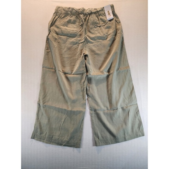 Thread & Supply Womens Super Soft Relaxed Fit Wide Leg Crop Pants Sage Size L - Picture 8 of 8